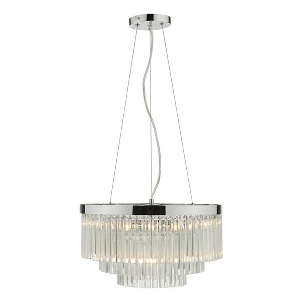 Dar Giovana 5 Light Pendant Glass & Polished Chrome GIO0508