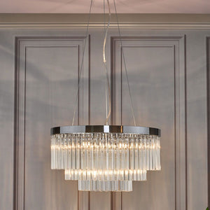 Dar Giovana 5 Light Pendant Glass & Polished Chrome GIO0508