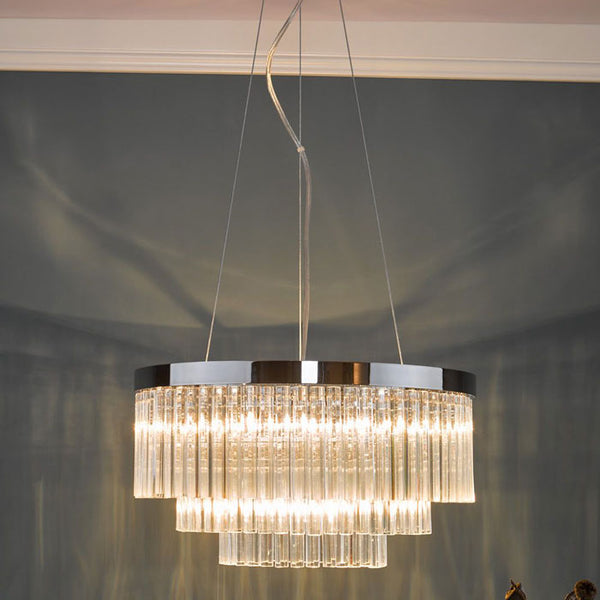 Dar Giovana 5 Light Pendant Glass & Polished Chrome GIO0508
