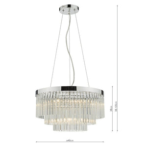 Dar Giovana 5 Light Pendant Glass & Polished Chrome GIO0508