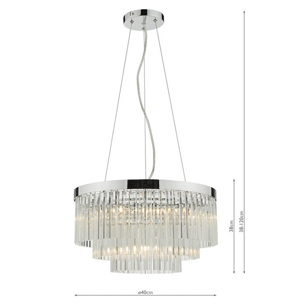 Dar Giovana 5 Light Pendant Glass & Polished Chrome GIO0508