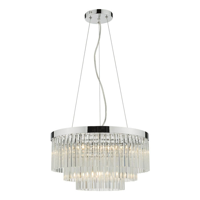 Dar Giovana 5 Light Pendant Glass & Polished Chrome GIO0508