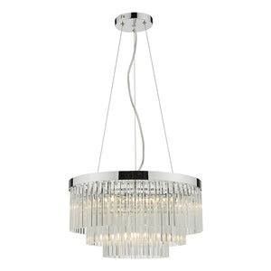 Dar Giovana 5 Light Pendant Glass & Polished Chrome GIO0508