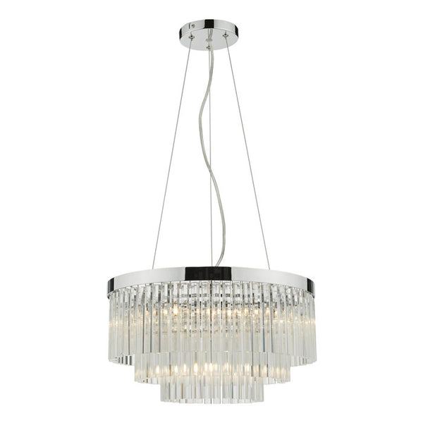 Dar Giovana 5 Light Pendant Glass & Polished Chrome GIO0508