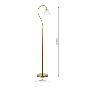 Dar Glynis Floor Lamp Antique Bronze & Ribbed Glass – GLY4963