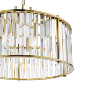 Dar Kiran 5 Light Pendant Natural Brass and Crystal KIR0535