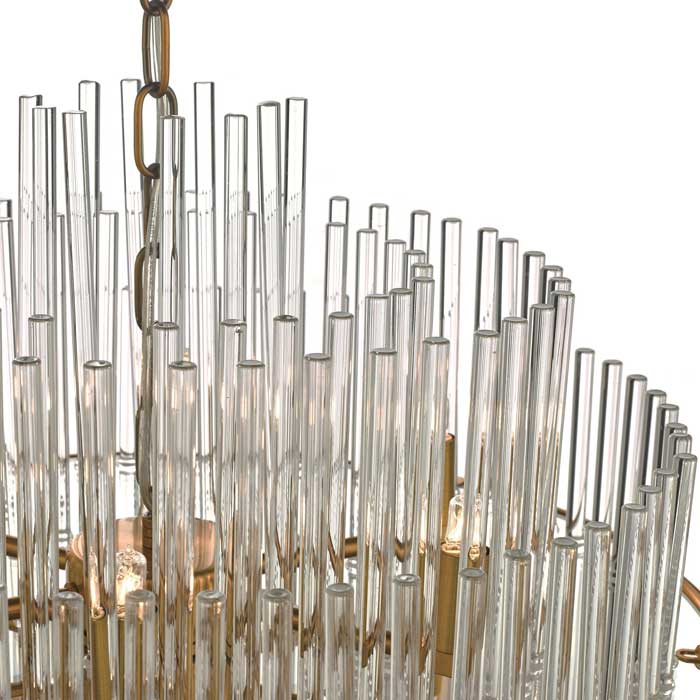 Dar Lukas 13 Light Pendant Brushed Antique Gold And Clear Glass LUK1735