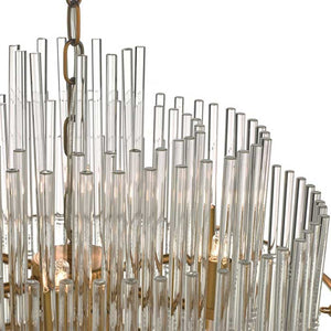 Dar Lukas 13 Light Pendant Brushed Antique Gold And Clear Glass LUK1735