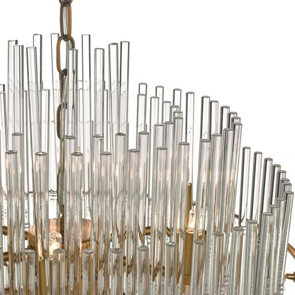 Dar Lukas 13 Light Pendant Brushed Antique Gold And Clear Glass LUK1735