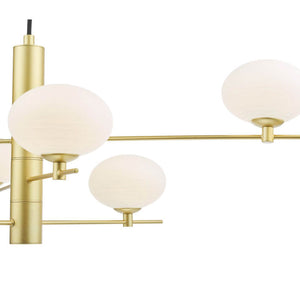 Dar Lighting Jasper 6 Light Pendant Satin Gold and Opal Glass JAS0635