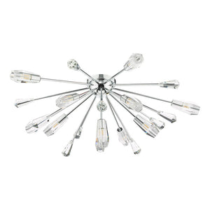 Dar Lighting Kalyssa 11 Light Flush Ceiling Light in Polished Chrome and Glass KAL4808
