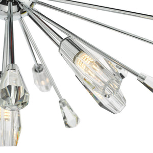 Dar Lighting Kalyssa 11 Light Flush Ceiling Light in Polished Chrome and Glass KAL4808
