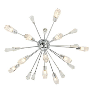 Dar Lighting Kalyssa 11 Light Flush Ceiling Light in Polished Chrome and Glass KAL4808