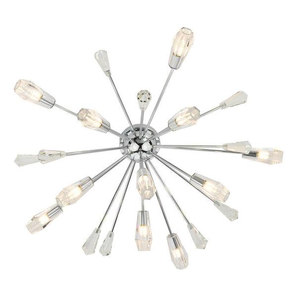 Dar Lighting Kalyssa 11 Light Flush Ceiling Light in Polished Chrome and Glass KAL4808