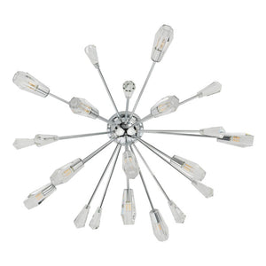 Dar Lighting Kalyssa 11 Light Flush Ceiling Light in Polished Chrome and Glass KAL4808