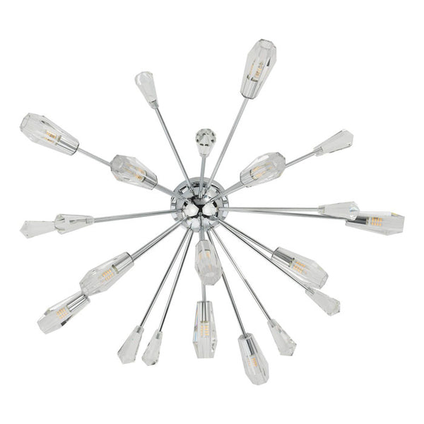 Dar Lighting Kalyssa 11 Light Flush Ceiling Light in Polished Chrome and Glass KAL4808