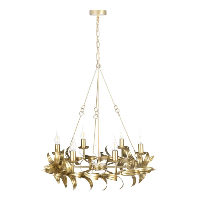 Dar Lighting Nadria 6 Light Pendant Satin Gold NAD0635