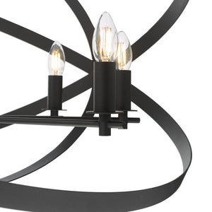 Dar Lighting Nitya 8 Light Pendant Matt Black NIT0822