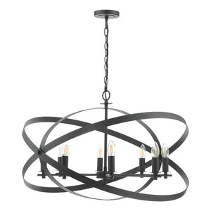 Dar Lighting Nitya 8 Light Pendant Matt Black NIT0822