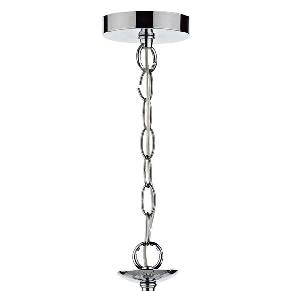 Dar Oleana 5 Light Armed Pendant Polished Chrome & Crystal – OLE0550
