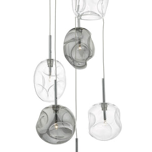 Dar Quinn 6 Light Cluster Pendant Polished Chrome & Smoked Glass QUI6410