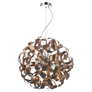 Dar Rawley 9 Light Pendant Brushed Copper and Polished Chrome RAW1364