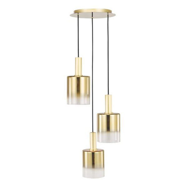 Dar Savannah 3 Light Cluster Pendant Satin Gold & Gold Ombre Glass – SAV8835