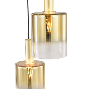 Dar Savannah 3 Light Cluster Pendant Satin Gold & Gold Ombre Glass – SAV8835
