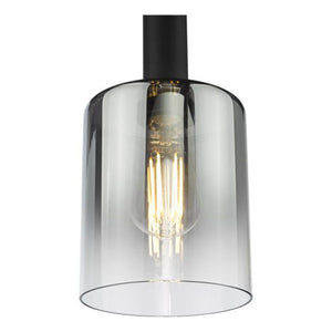 Dar Savannah Single Pendant Matt Black and Smoked Glass SAV8622