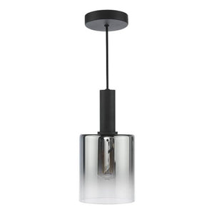Dar Savannah Single Pendant Matt Black and Smoked Glass SAV8622