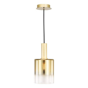Dar Savannah Single Pendant Satin Gold & Gold Ombre Glass SAV8635