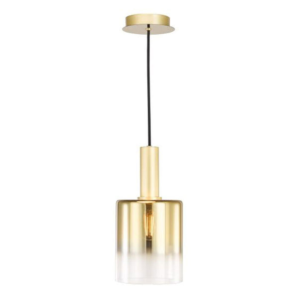 Dar Savannah Single Pendant Satin Gold & Gold Ombre Glass SAV8635