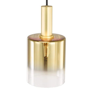 Dar Savannah Single Pendant Satin Gold & Gold Ombre Glass SAV8635