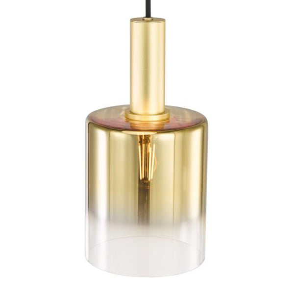 Dar Savannah Single Pendant Satin Gold & Gold Ombre Glass SAV8635