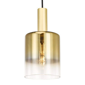 Dar Savannah Single Pendant Satin Gold & Gold Ombre Glass SAV8635