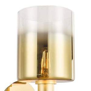 Dar Savannah Wall Light Satin Gold & Gold Ombre Glass SAV0735