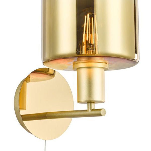 Dar Savannah Wall Light Satin Gold & Gold Ombre Glass SAV0735