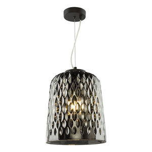 Dar Varius Pendant Matt Black and Smoked Glass VAR0110