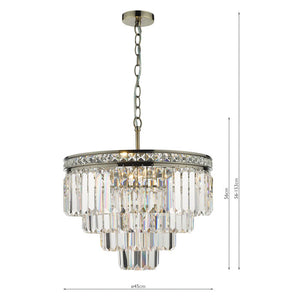 Dar Vyana 4 Light Chandelier Crystal & Antique Brass VYA0475