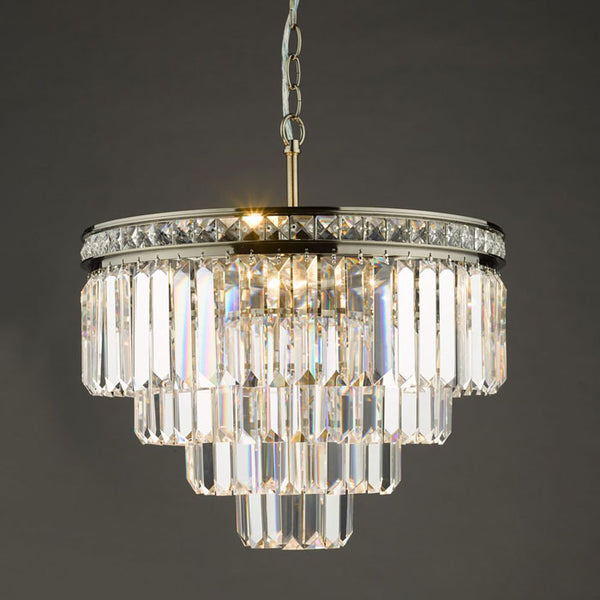 Dar Vyana 4 Light Chandelier Crystal & Antique Brass VYA0475