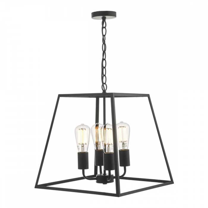 Dar Academy 4 Light Lantern Black ACA8622