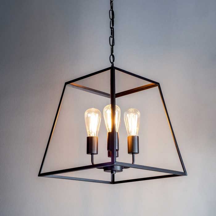 Dar Academy 4 Light Lantern Black ACA8622