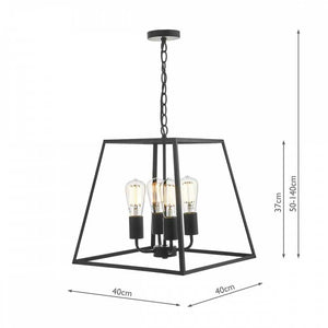 Dar Academy 4 Light Lantern Black ACA8622