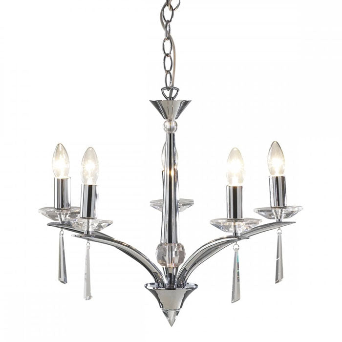 Dar Hyperion Polished Chrome 5 Light Ceiling Light HYP0550