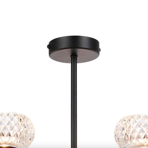 Deco Aria 5-Light Fixed Pendant in Satin Black with Clear Glass D0847BL