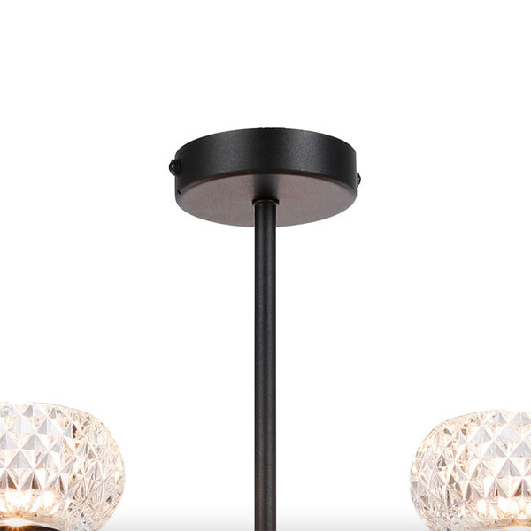 Deco Aria 5-Light Fixed Pendant in Satin Black with Clear Glass D0847BL