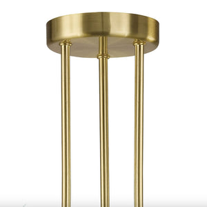 Diyas Ellen Semi Flush 3 Light Pendant in Satin Brass with Crystal IL20601