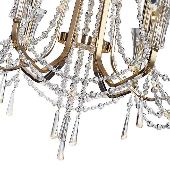 Diyas Armand 6 Light Chandelier in French Gold with Crystal IL31753