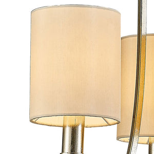 Diyas Isabella 3-Light Pendant in Antique Silver Teak Plated with Beige Shade IL31701