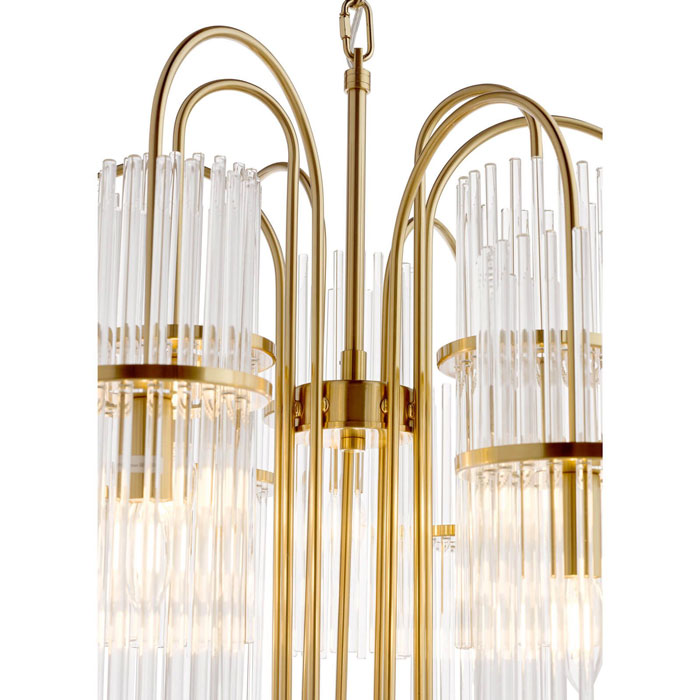 Dar Eniola 9 Light Pendant Natural Brass and Glass ENI1335